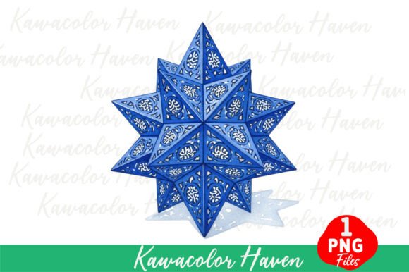 Blue Decorative Christmas Star Ornament: Festive Charm