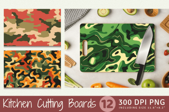 Decorative Camo Cutting Boards Sublimati: A Modern Design Asset
