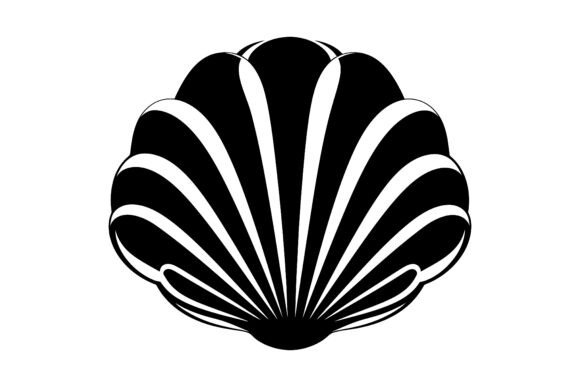 Decorative Clam Shell Silhouette: A Graphic Set for Coastal Elegance