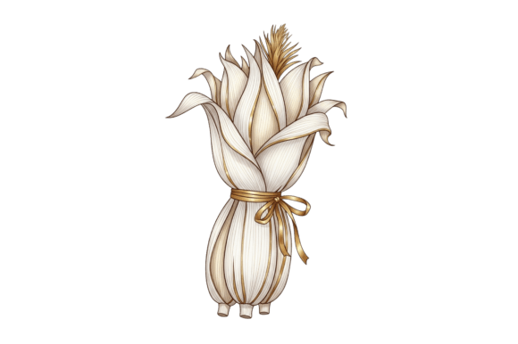 Decorative Corn Husk Bundle Art: A Rustic Design Asset