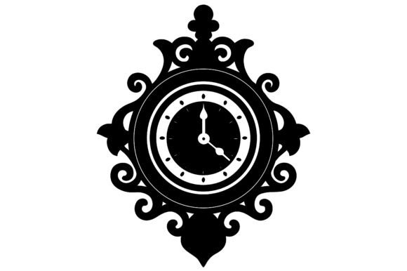 Decorative Gold Clock Black Silhouette: Timeless Elegance