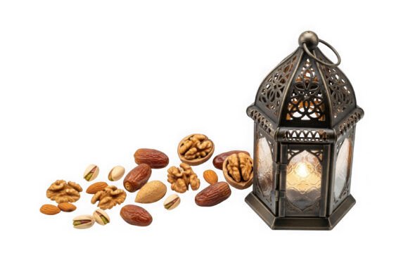 Decorative Lantern with Nuts PNG: A Rustic Design Asset