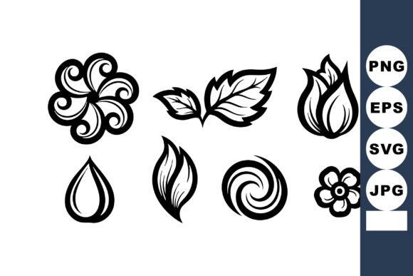 Elevate Your Designs with Decorative Floral and Leaf Vector Icons