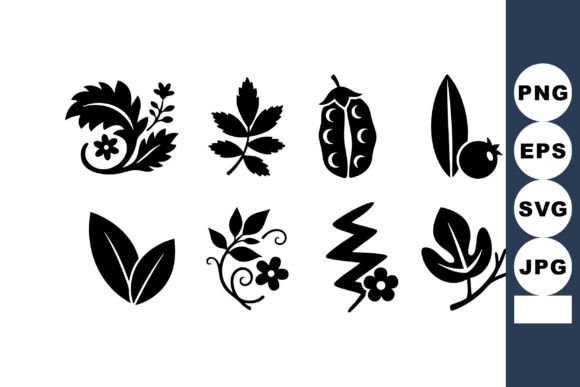Elevate Your Projects with Decorative Black Botanical Elements