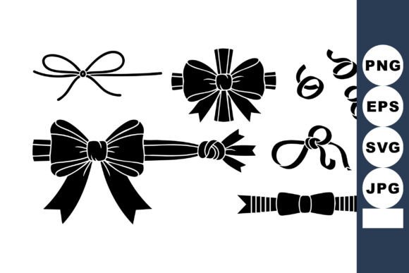 Elevate Your Projects with Decorative Black Ribbon Bows and Curls V