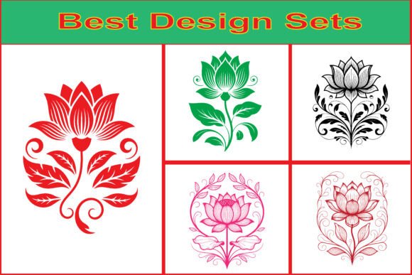 Elevate Your Projects with the Decorative Lotus Vector Design Set