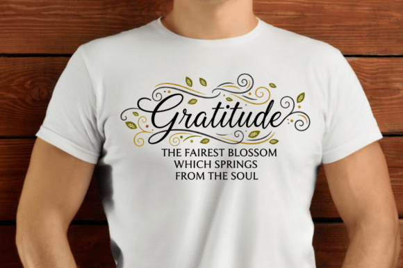 Enhance Visuals with Gratitude Quote Decorative Swirls