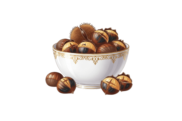 Fresh Chestnuts in a Decorative Bowl: A Premium Serif for Autumn Brands