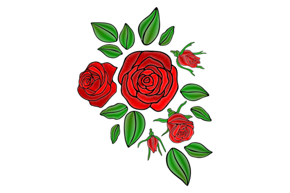 Red Rose Composition: Decorative Floral Art for Every Project