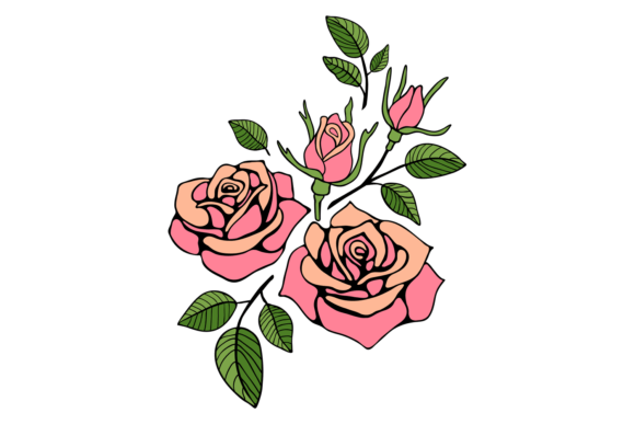 Rose Bouquet Decorative Artistic Flower: A Vintage Design Asset