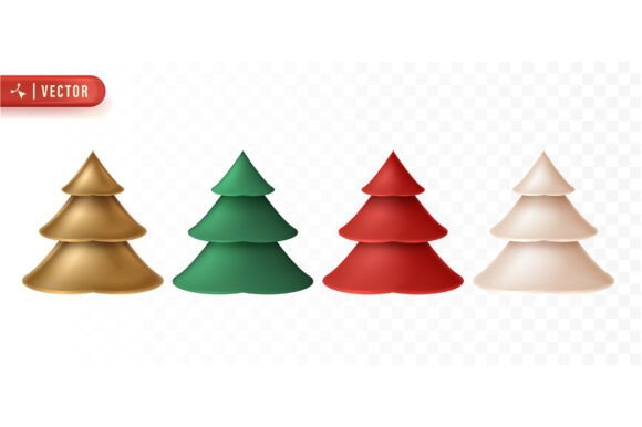 Stunning 3D Decorative Christmas Trees for Festive Designs