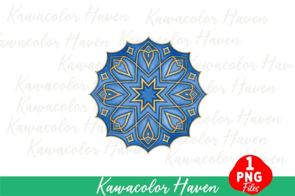 The Blue and Gold Ornate Decorative Rosette