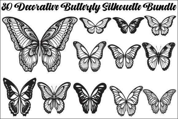 Transform Your Crafts with 30 Decorative Butterfly Silhouettes