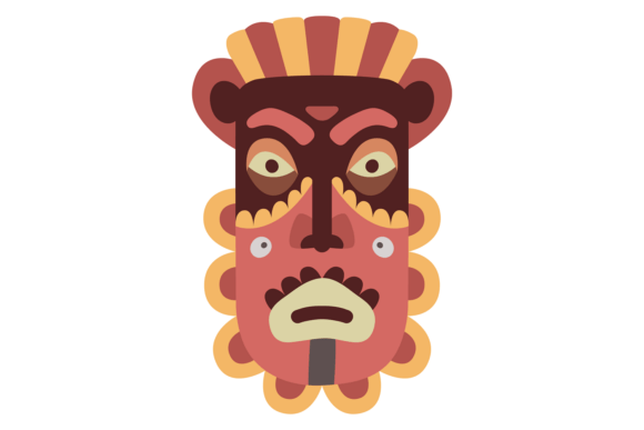 Unleashing Ancient Charm: The Decorative Ethnic Mask Cartoon Icon